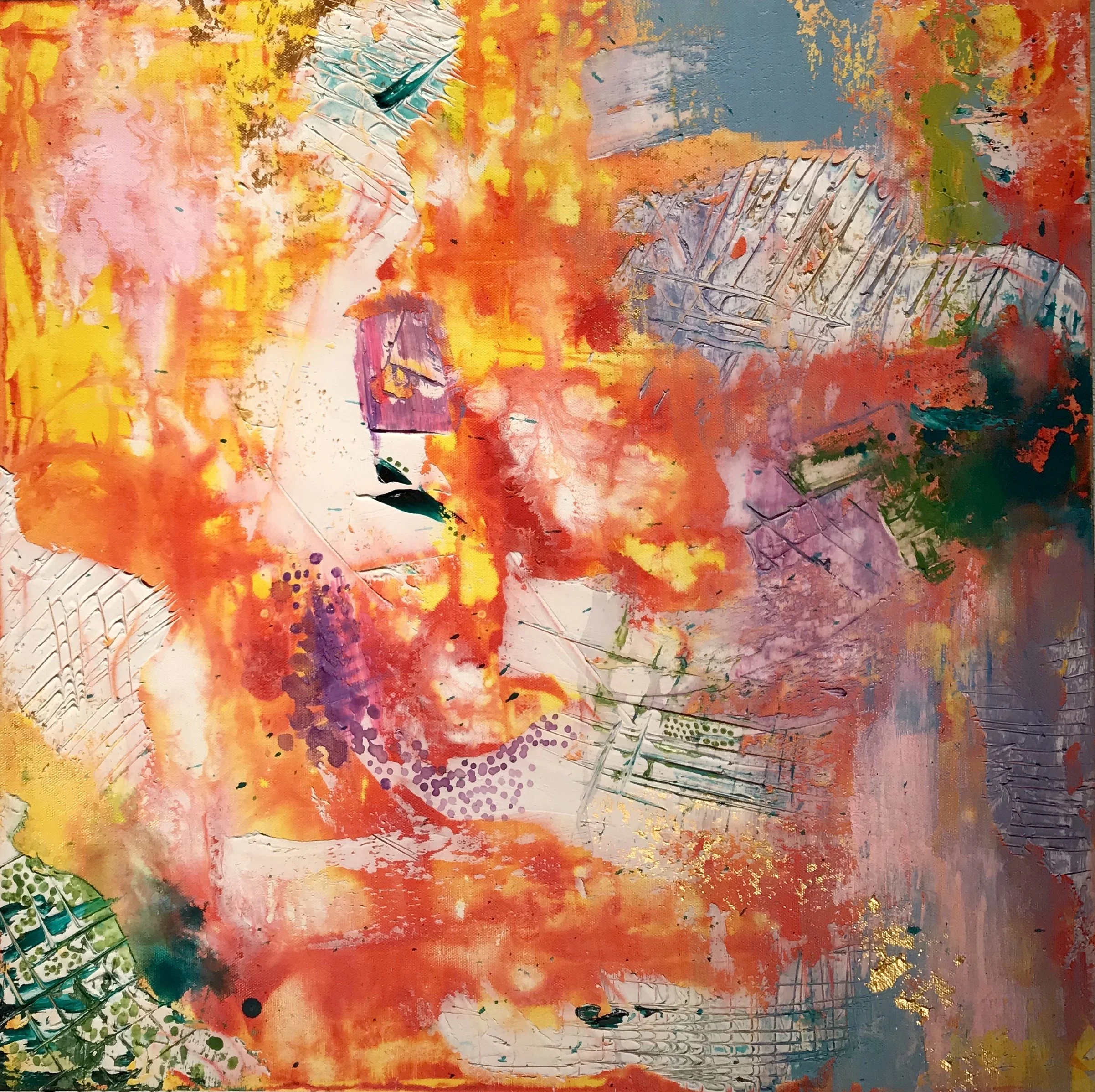 Acrylic and resin on canvas, 24x24'', 2019