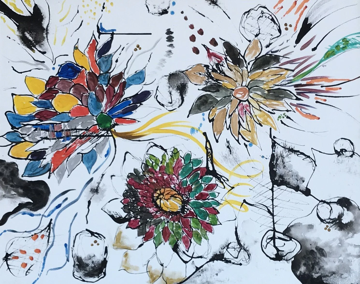 Acrylic and ink on canvas, 24x30'', 2015