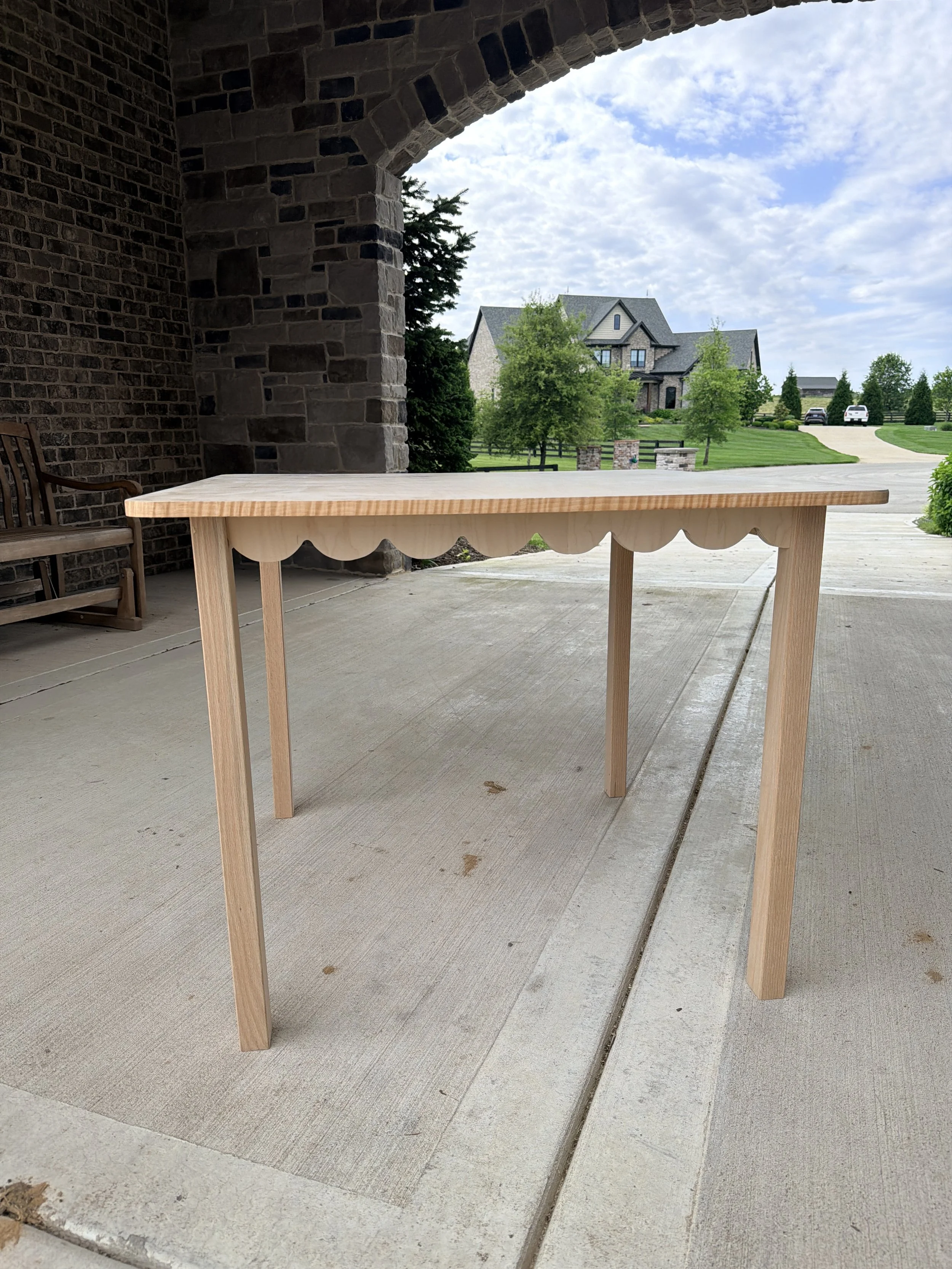 Every table starts here — raw wood, built by hand in Tom's Georgetown, KY workshop
