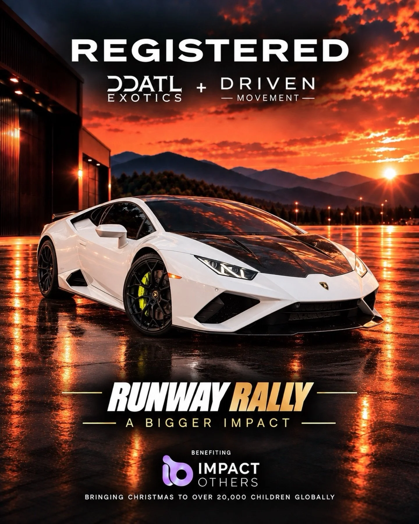 REGISTERED: Lamborghini Huracan🔥

Come on out to our Cars &amp; Coffee Kickoff Event at @becausecoffeeco on 10.24.26 to see this one! 

Interested in joining the DDATL + Driven Movement Runway Rally For @impact.others ? 

DM for details. Spots limit