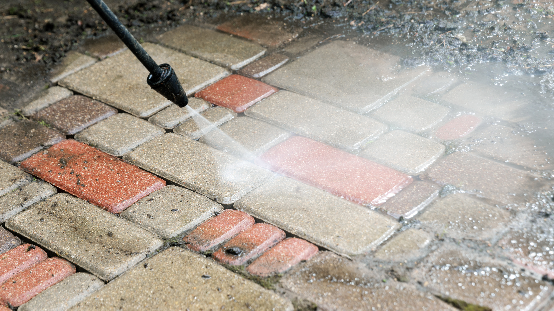 Professional Pressure Washing to clean a brick patio in Sydney