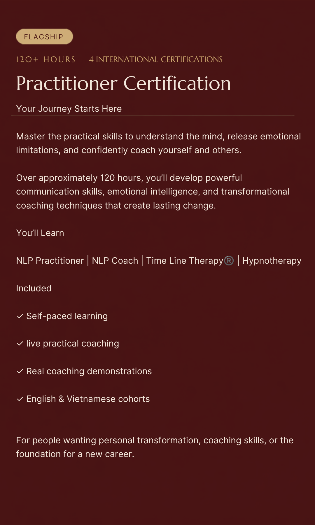 Practitioner Certification
