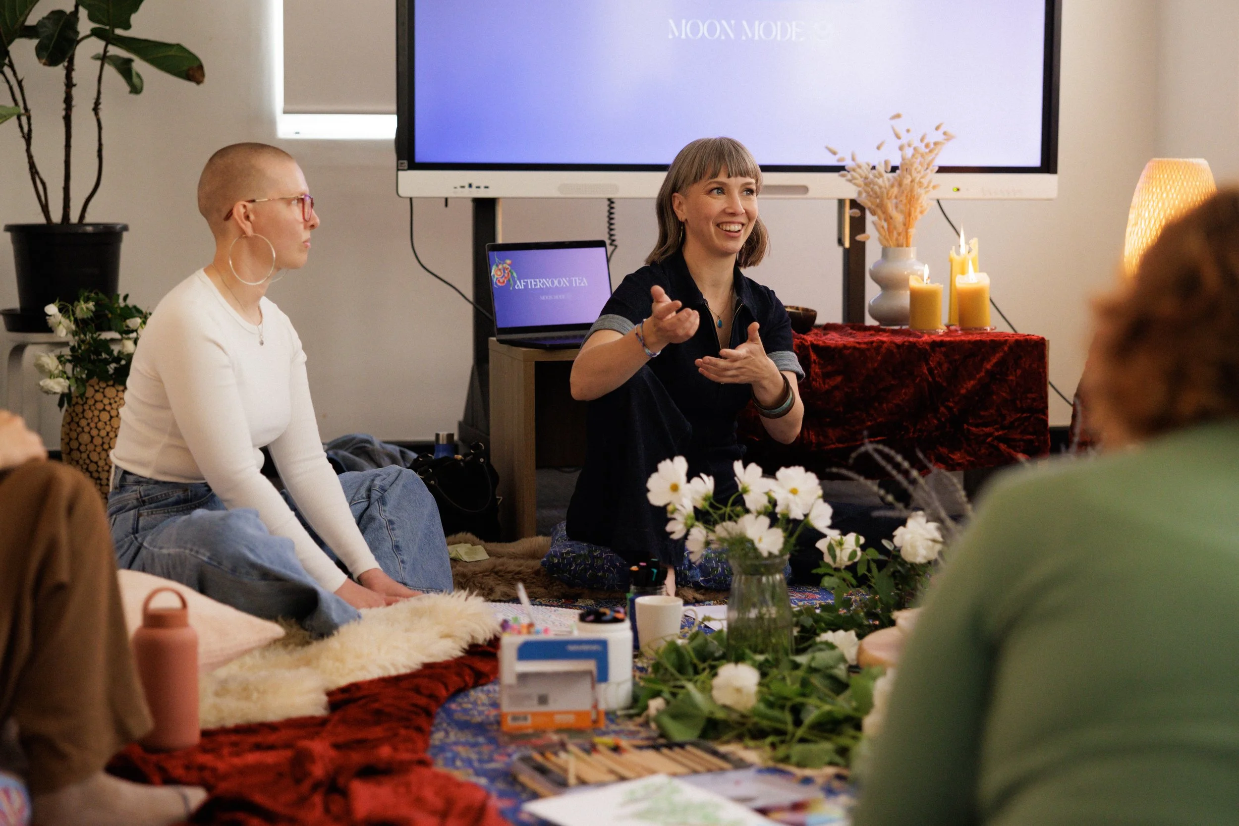 Koral facilitating Moon Mode workshop in Adelaide credit Bri Hammond