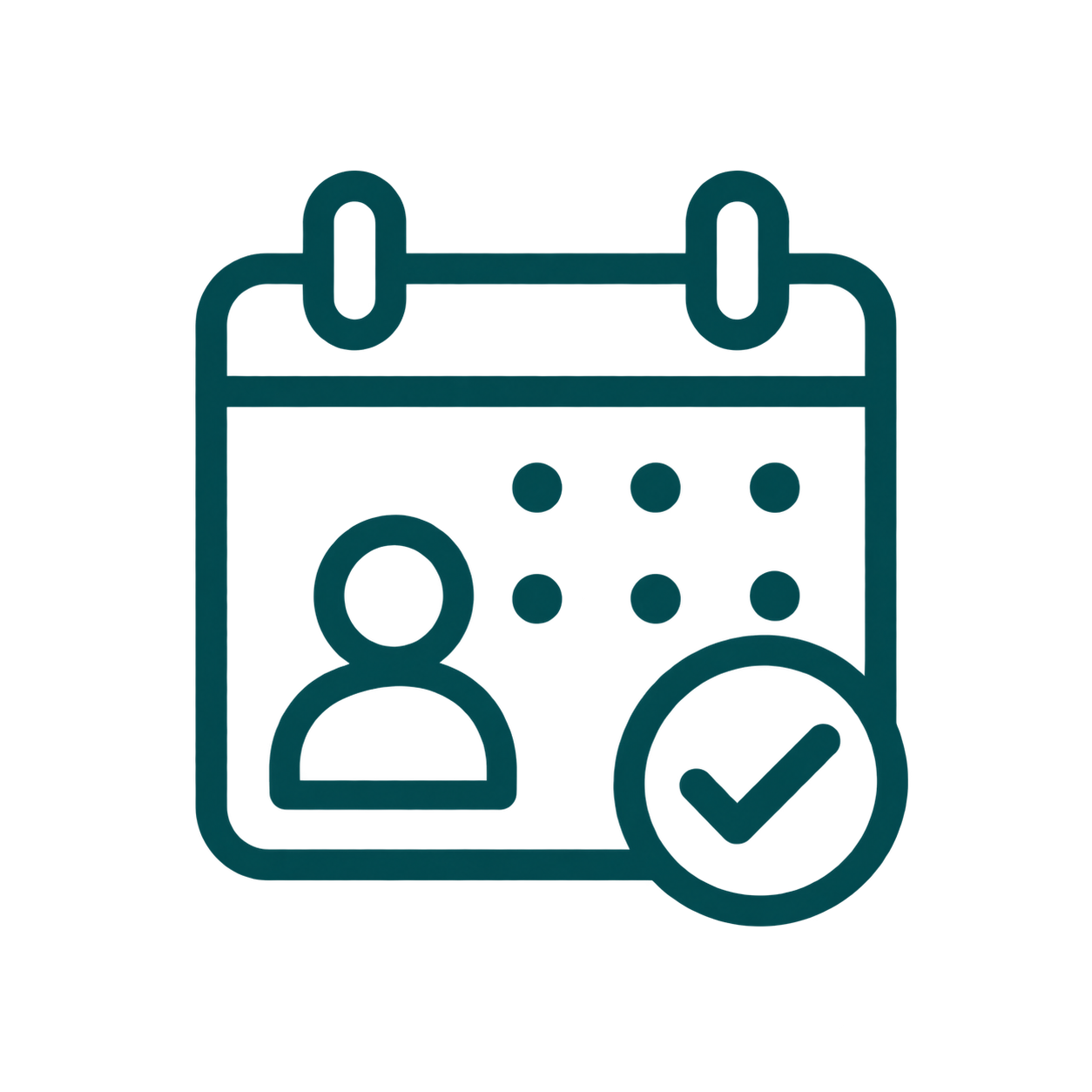 Icon depicting school calendar and a checkmark symbol indicating better attendance.