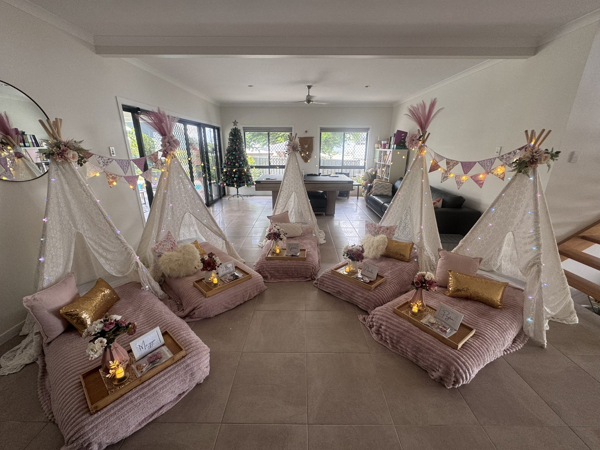Pink Gold Glam Teepee Sleepover