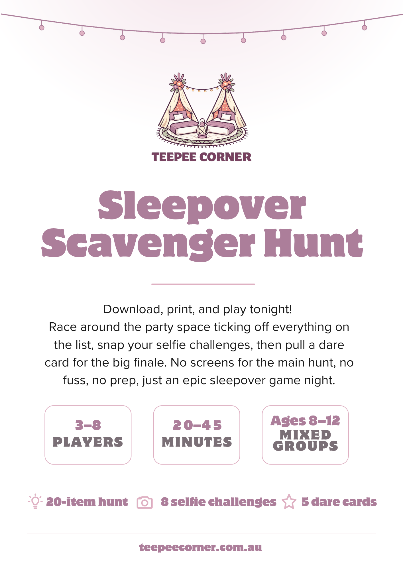 Teepee Corner - Sleepover Scavenger Hunt.png