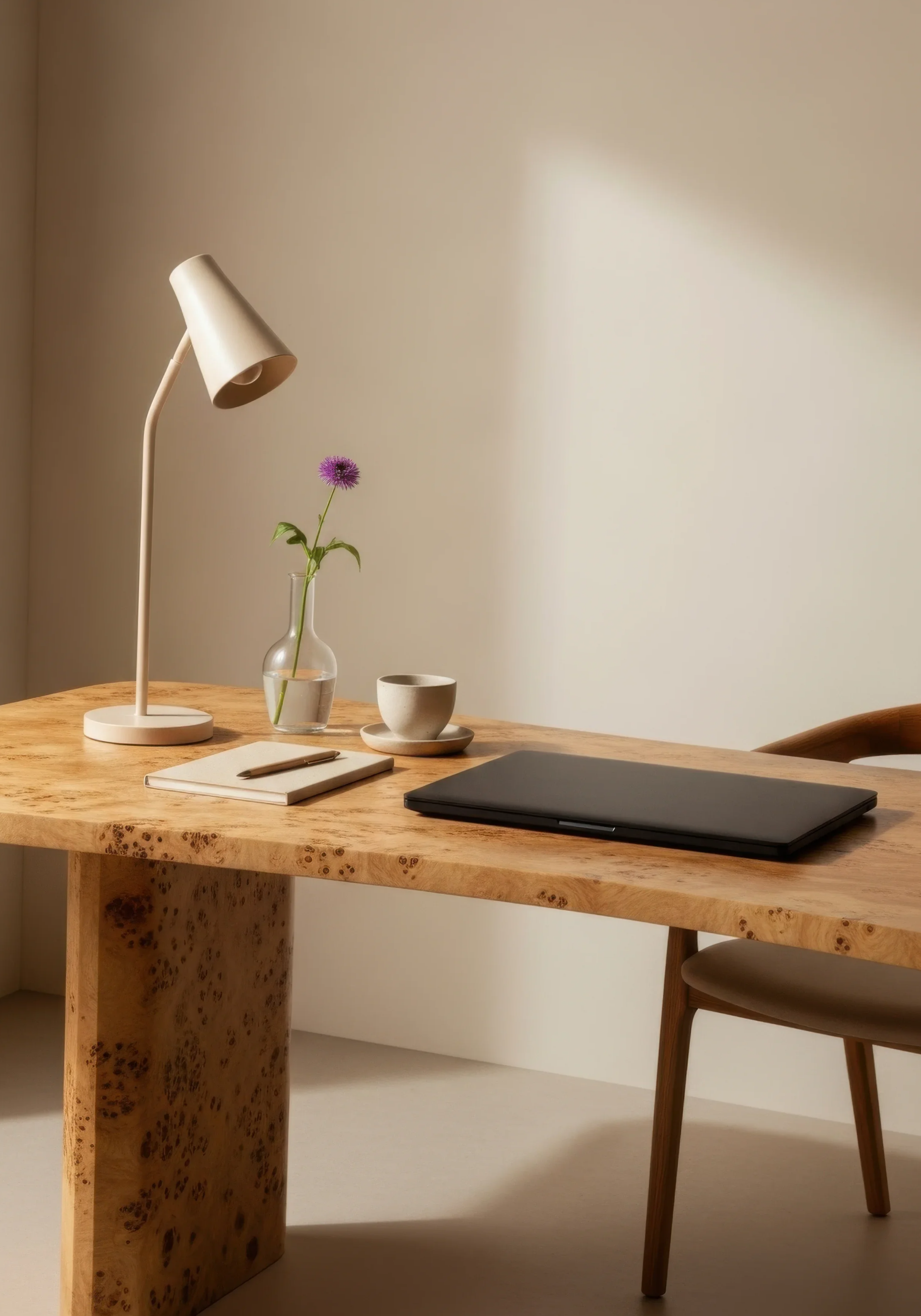 Counsellor's desk at The Connection Room in Essendon, providing a warm and professional environment for therapy and counselling sessions.