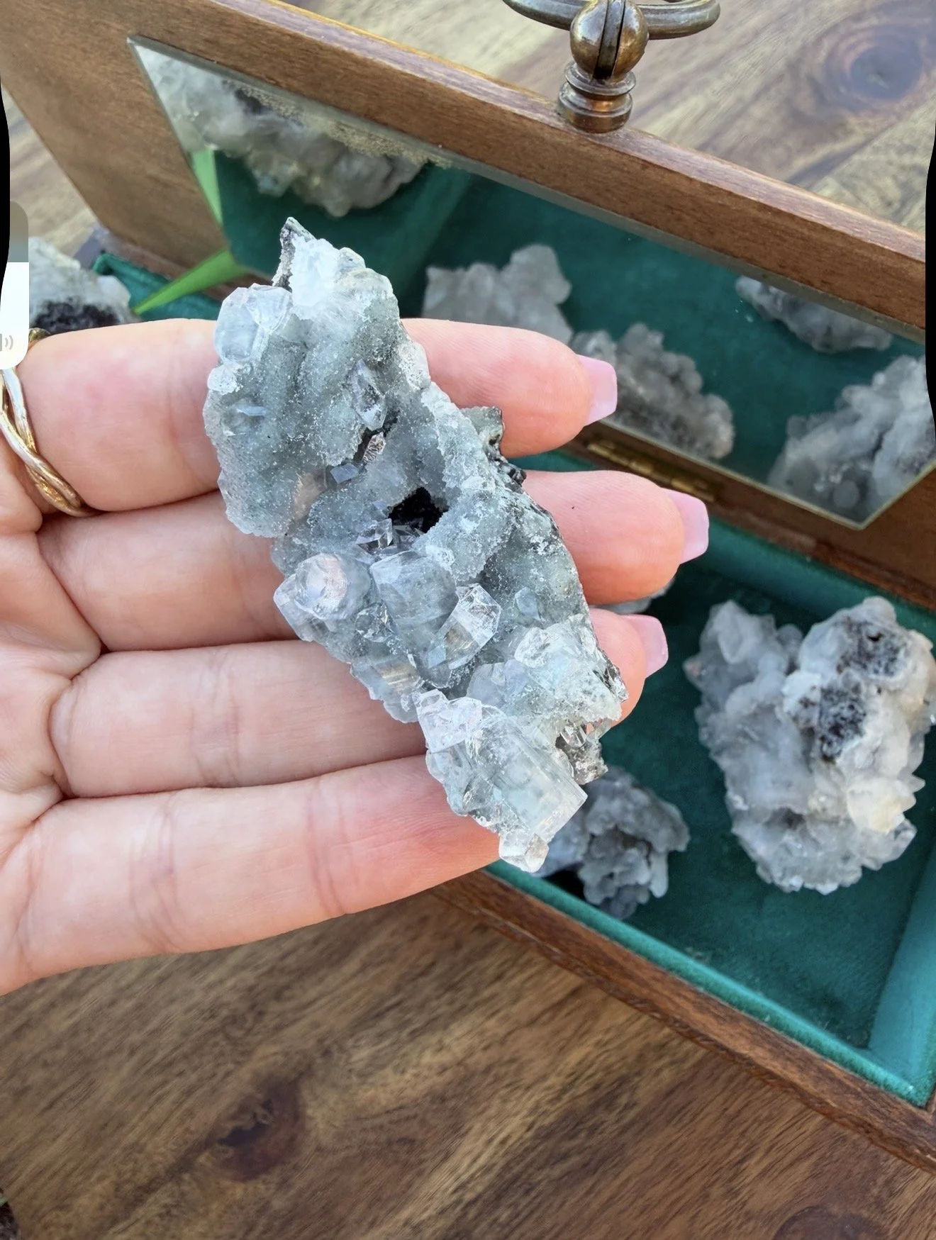 Aurora - Blue Grey Chalcedony with Apophyllite