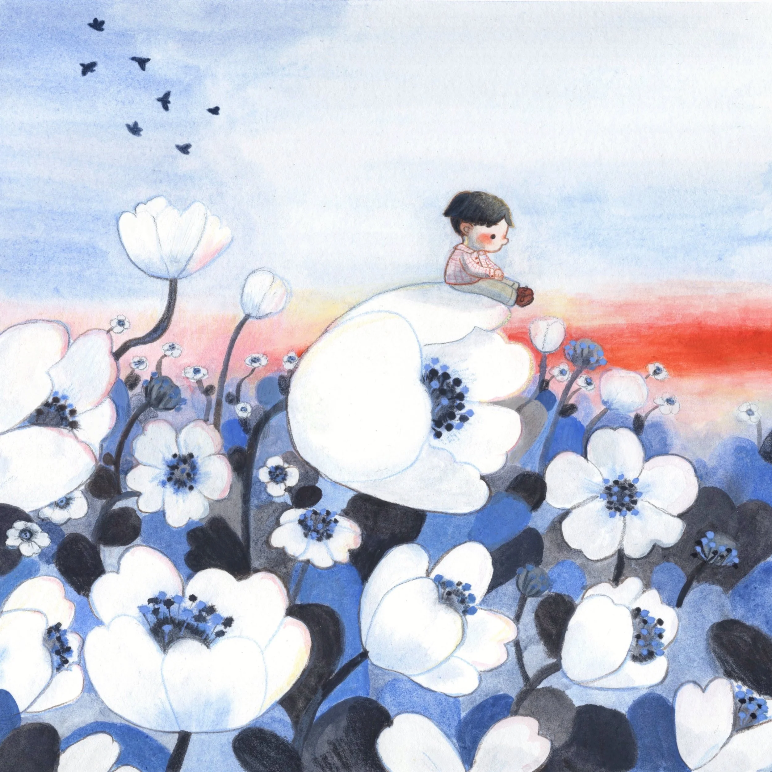 Sunset time. 

大家心目中最美的落日在哪裡呢？

#illustration #sunset #art #kidsartwork #children_illustration