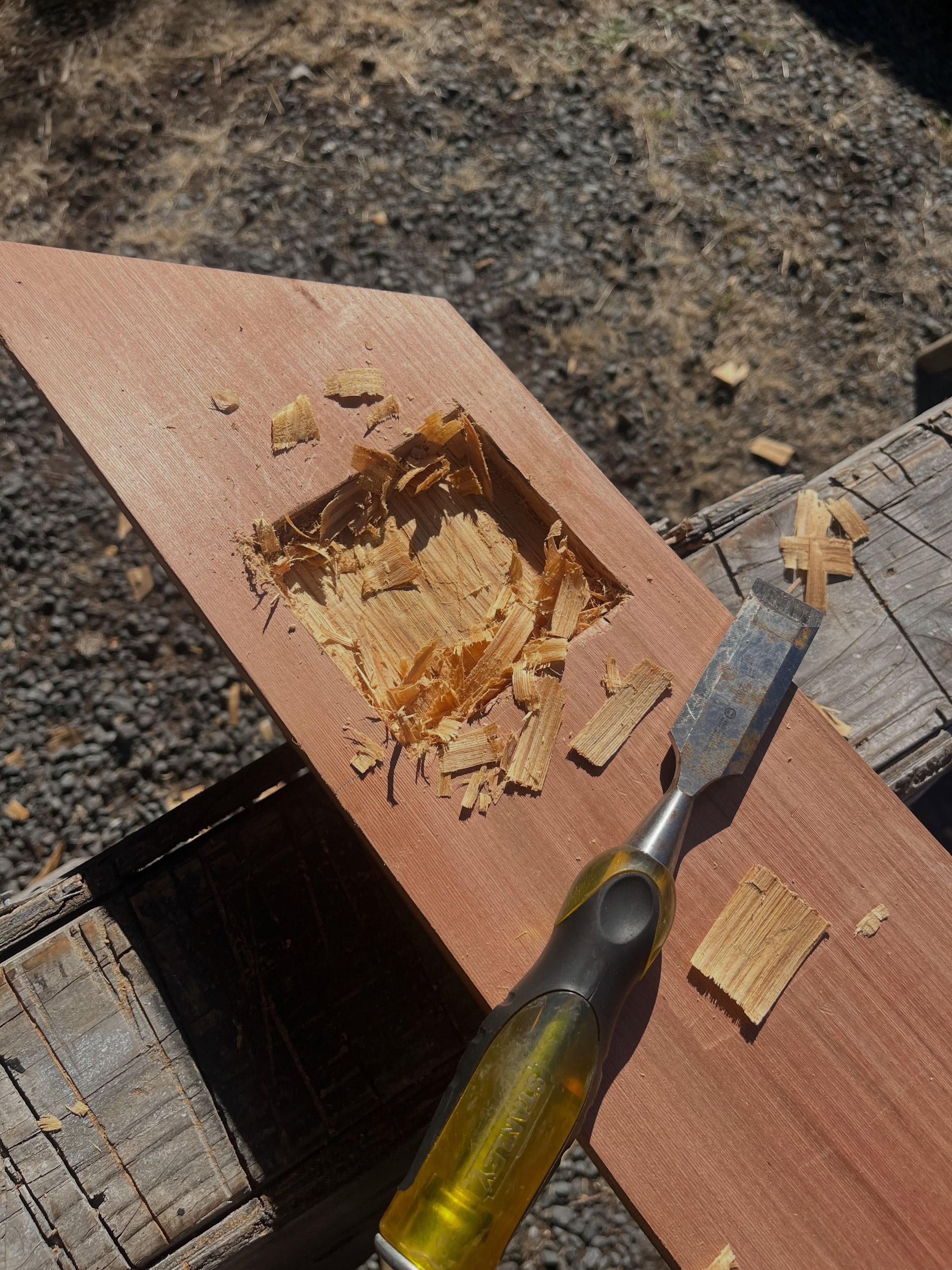 Mortise for a hand rail