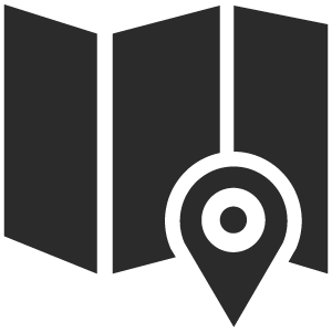 Icon of a folded map with a location pin.