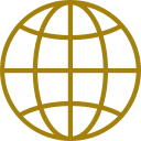 Icon of a globe with grid lines