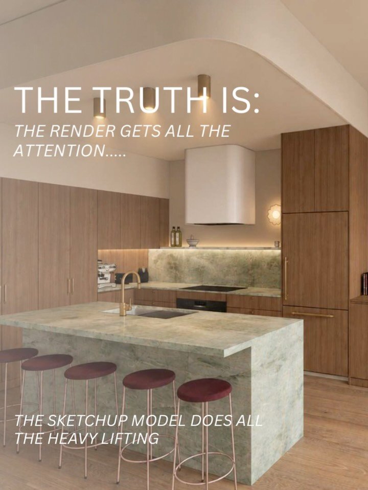 THE TRUTH IS&hellip;

The photorealistic render is usually the part that gets all the attention.

But it&rsquo;s actually the very last step in the process.

This beautiful kitchen was designed by @nikkimcgar_interiors , whose vision was then careful
