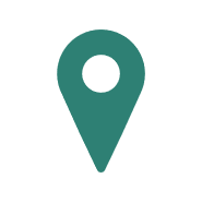 A teal map location pin icon