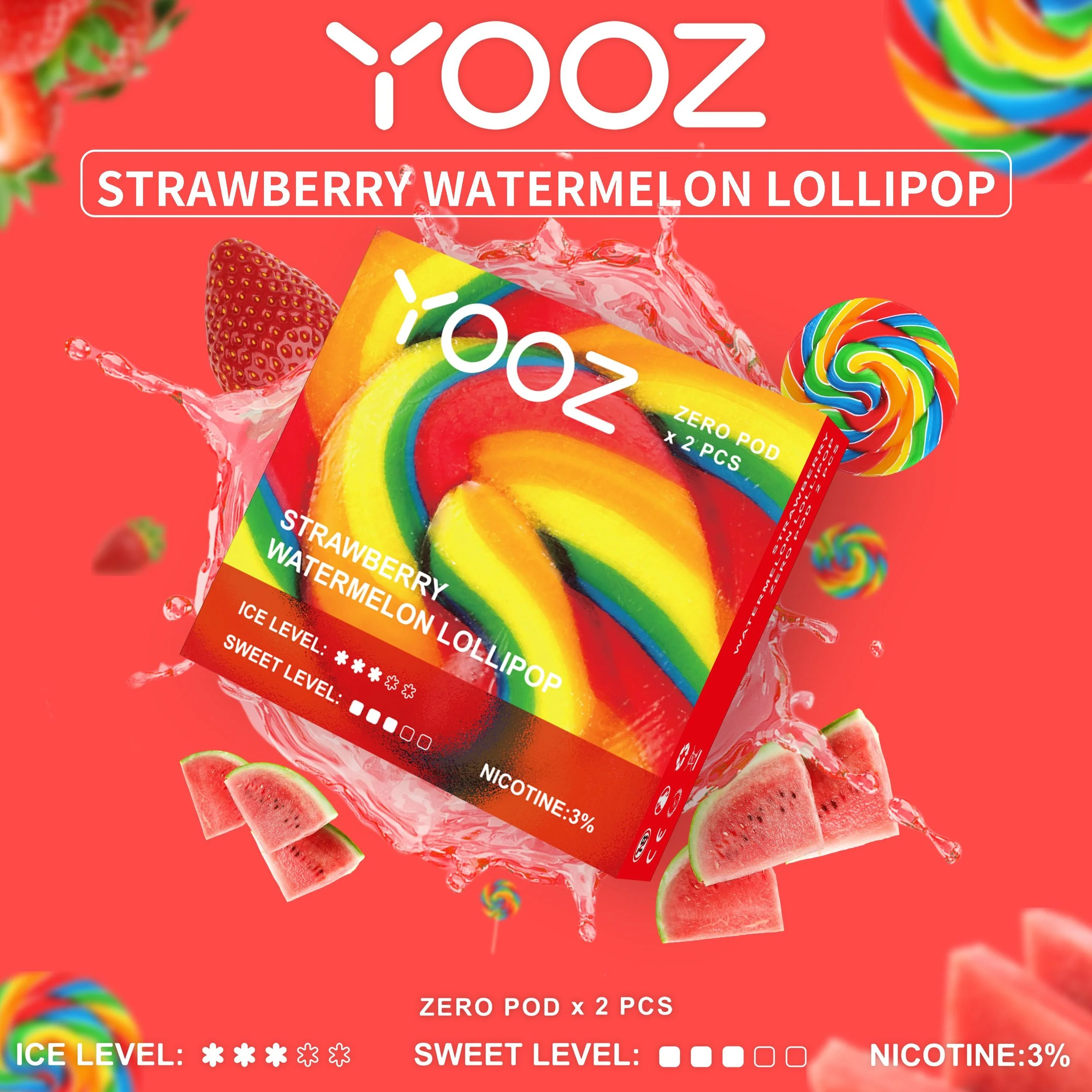 Strawberry Watermelon Lollipop สตรอเบอรี่-แตงโม โลลิป๊อป
