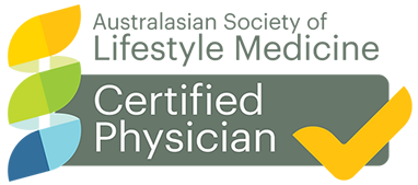 Logo of the Australian Society of Lifestyle Medicine with a green checkmark.