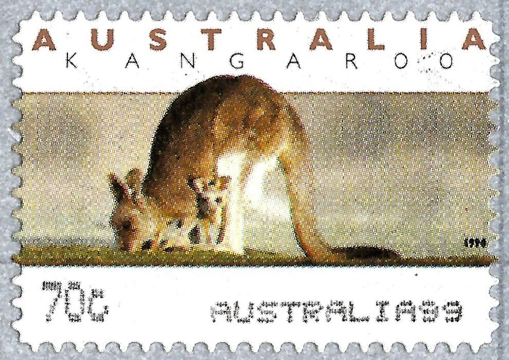 AUSTRALIA99 Counter Printed Stamp, issued for the Australia 1999 International Stamp Show in Melbourne. This stamp was printed on a Monetel printer, featuring a joined AUSTRALIA99 literal.