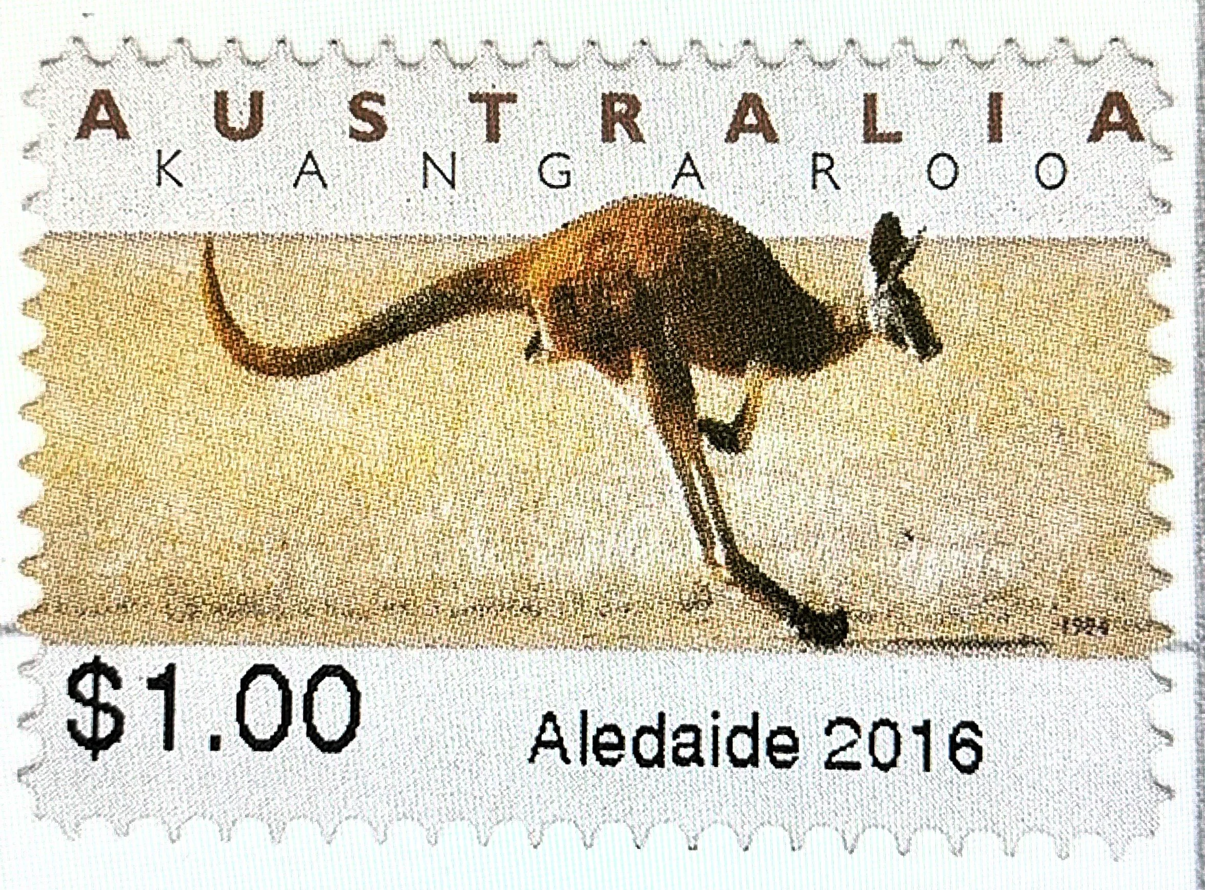The 2016 CPS Stamp Issue featuring a print text error which is listed in the Australian Counter Printed Stamp Catalogue & Handbook 1991-2016 - $1.00 Aledaide 2016