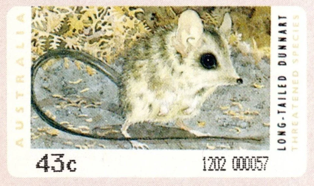 The failed Hytech Combined Scale Calculator test printing resulted in a 2 year delay in the public release of Australian Counter Printed Stamps. Very rare &  featured the Threatened Species stamp design.