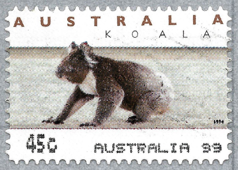 The AUSTRALIA 99 stamp is the far more common CPS issue printed at the Australia 99 International Stamp Show, pon a Monetel printer.