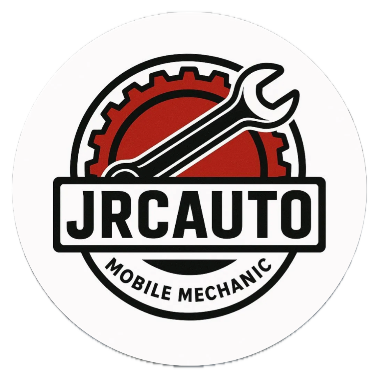 Logo for JRCauto, a mobile mechanic service, featuring a wrench and gear icon with the text 'JRCauto' and 'Mobile Mechanic'.