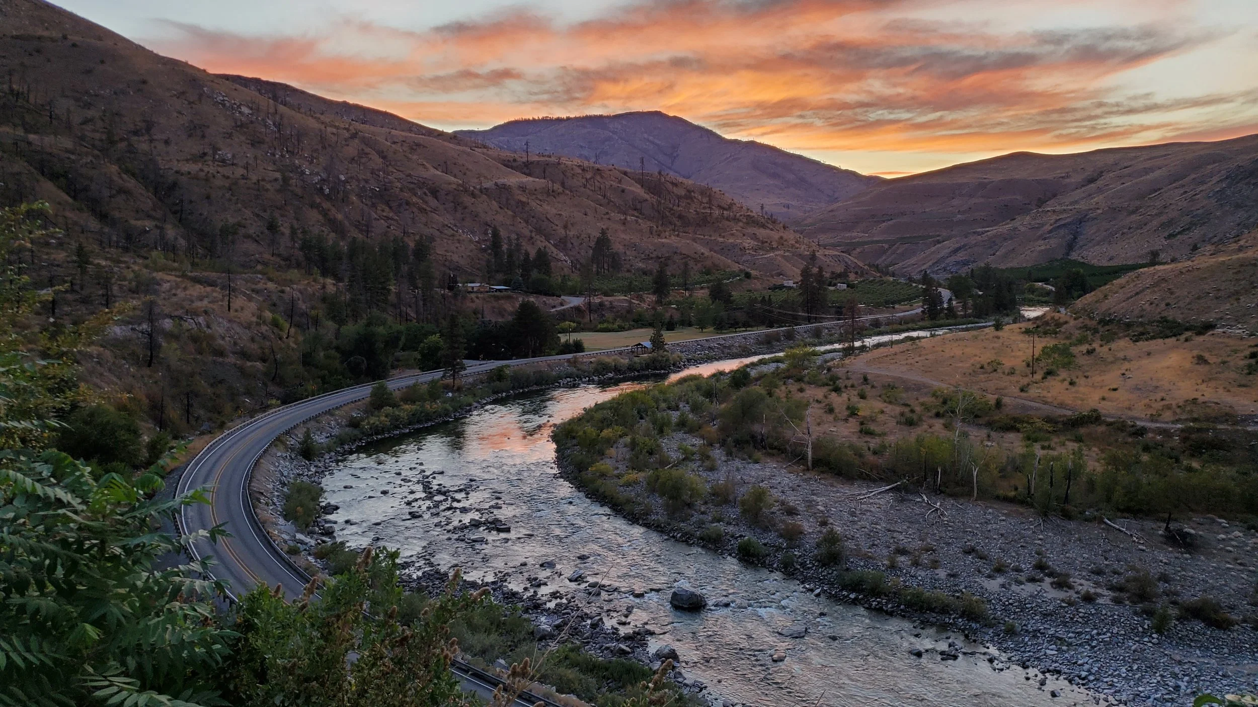 Sunset river view