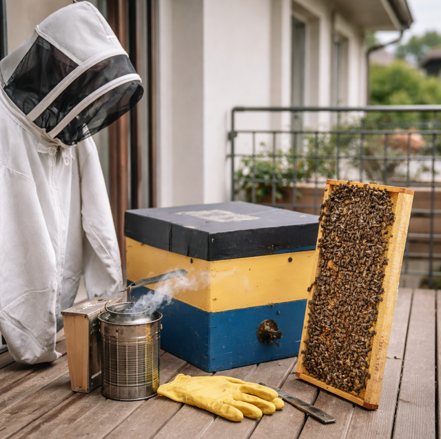free-hanging honeycomb being removed sectioned intact