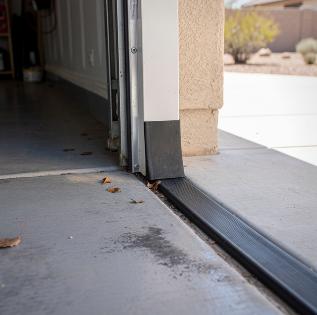 desert bark scorpion walking across sealed garage threshold