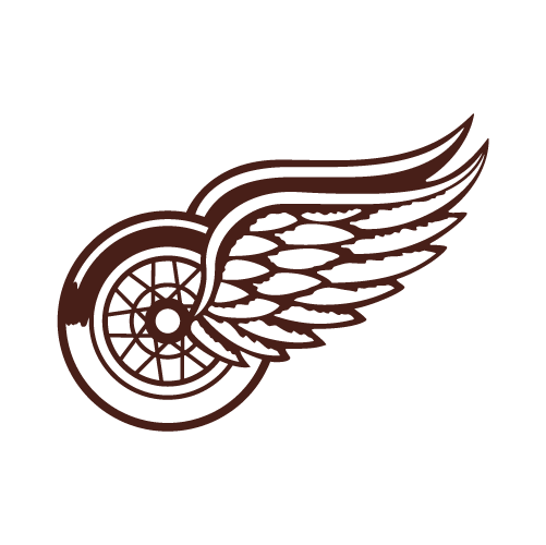 Detroit Red Wings logo featuring a stylized red wing and a circle.