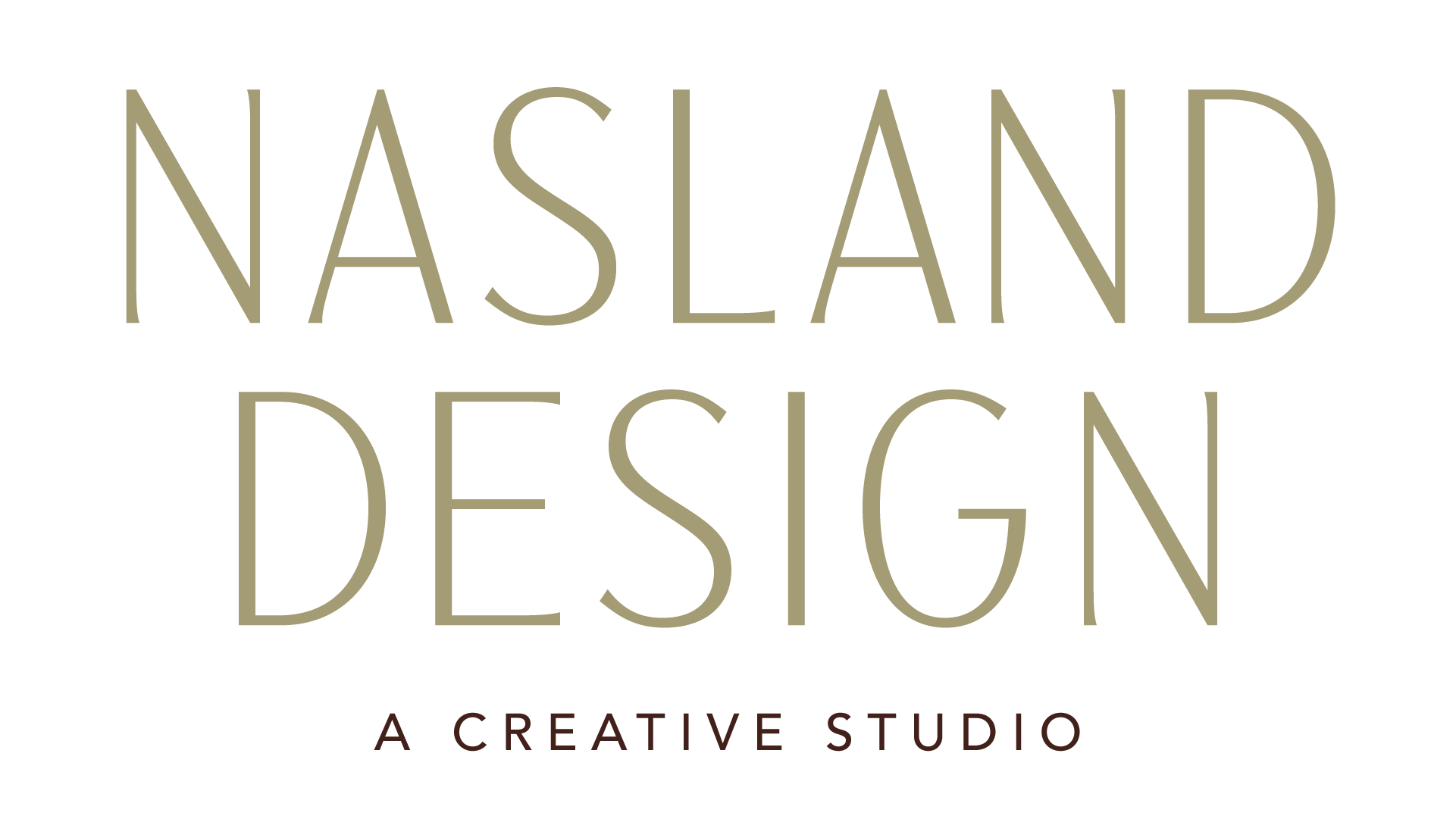 Logo for Nasland Design, a creative studio featuring the studio name in large, stylized text and the tagline "A Creative Studio" below.