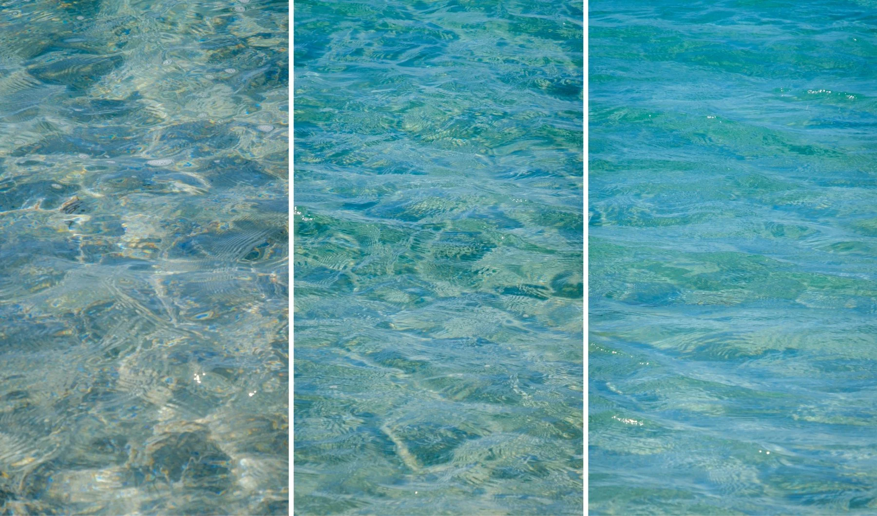 Various shades of clear blue water photographed from the shore at Coilleag a Phrionnsa, Eriskay, known as the Prince’s Beach | Outer Hebrides Scotland | Steven Marshall Photography