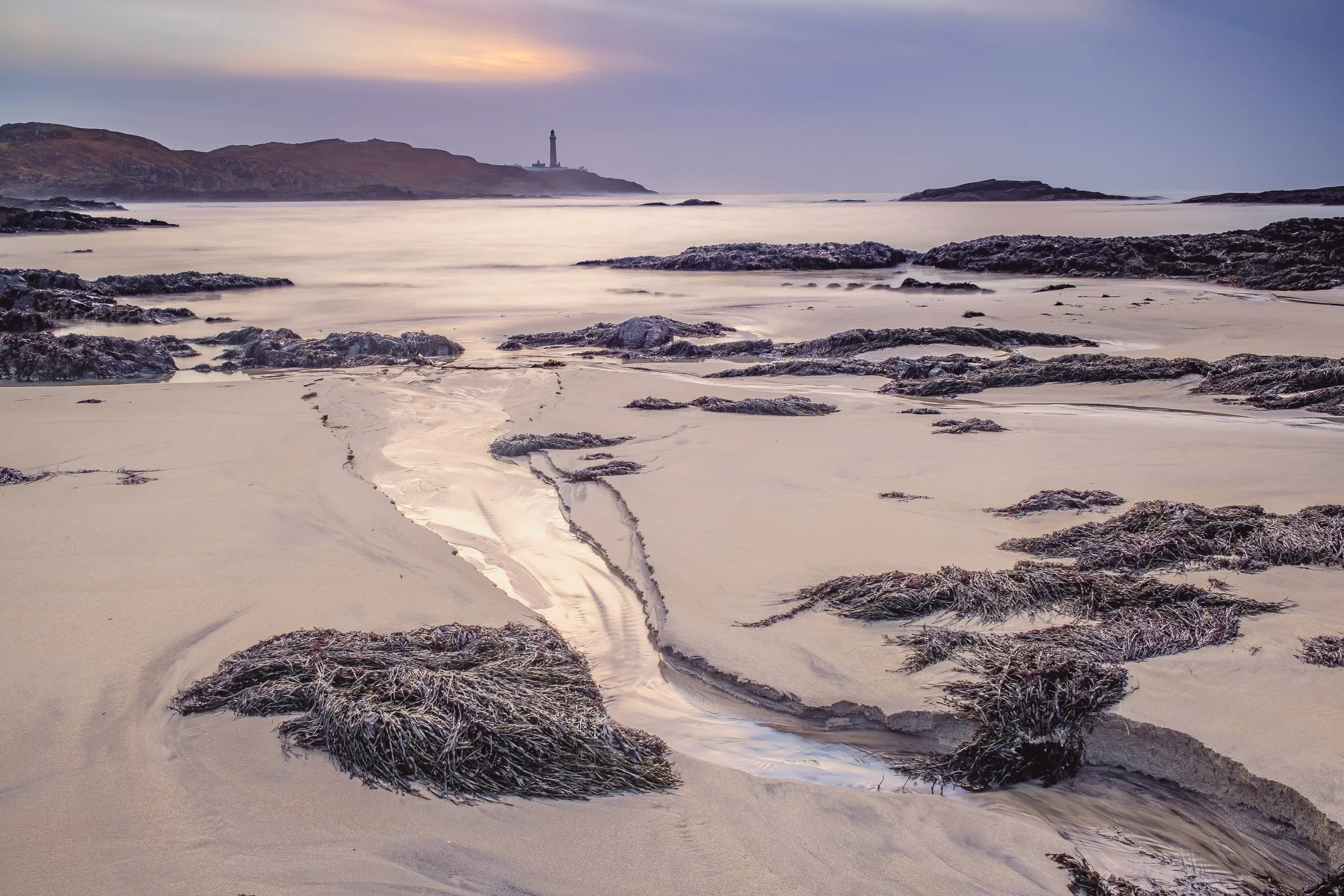 Ardnamurchan Lighthouse viewed from Port na Carraidh (Bay MacNeil) at sunset | Ardnamurchan Scotland | Steven Marshall Photography