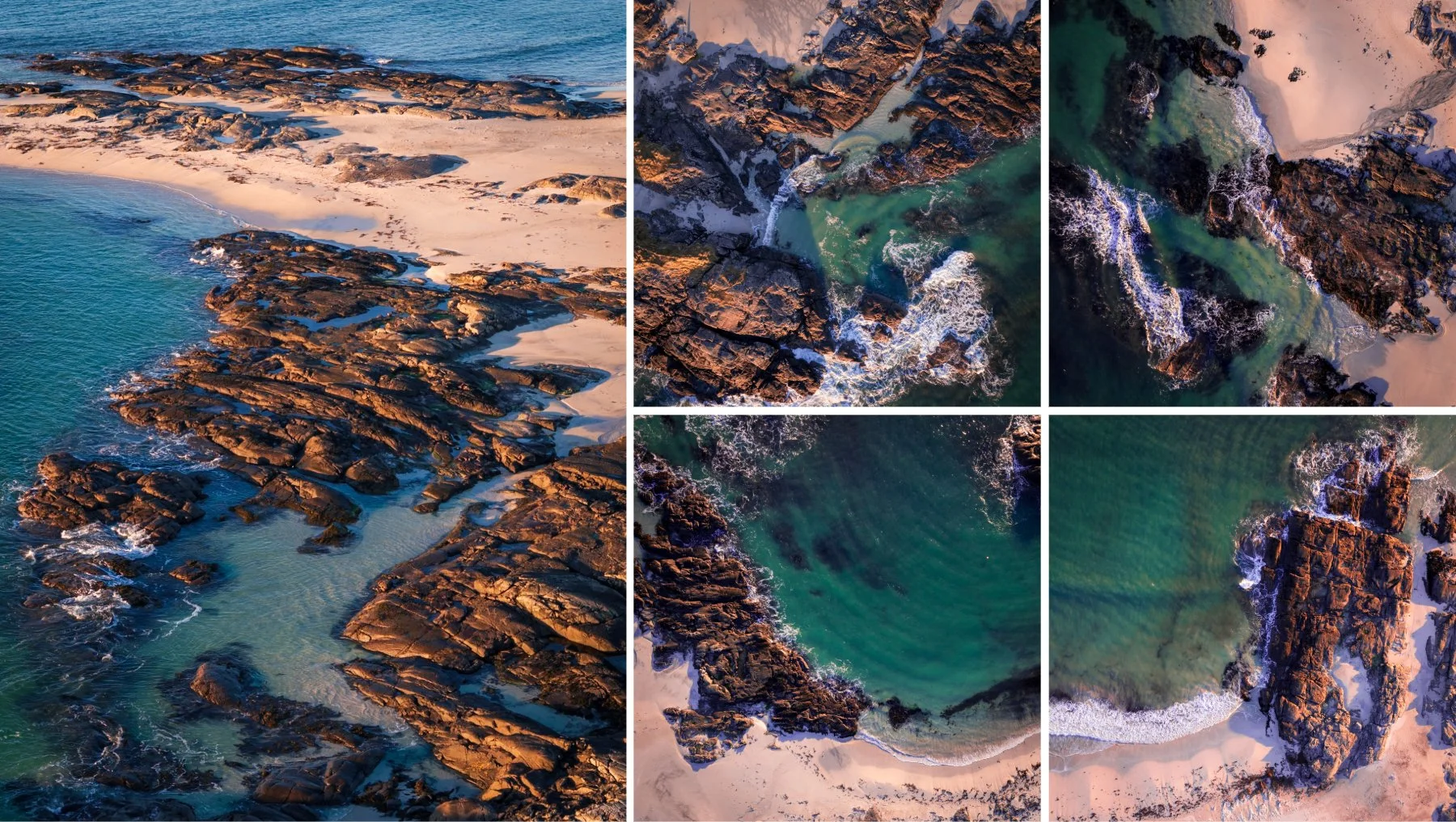Drone shots of the rocks, sea and sand the on beach at Sanna | Ardnamurchan Scotland | Steven Marshall Photography