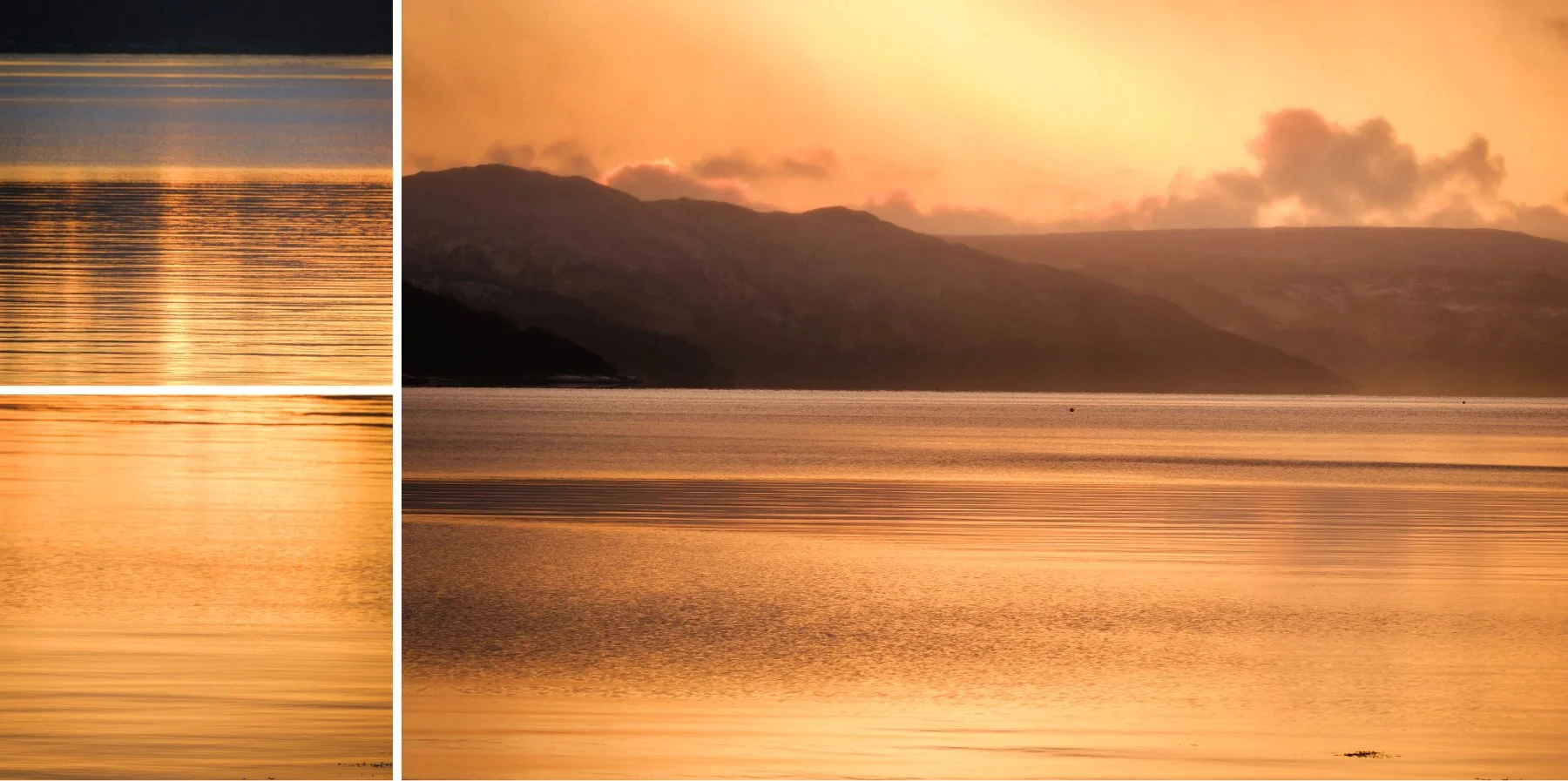 Golden coloured skies and water during a sunset over Loch Sunart at Resipole | Sunart Scotland | Steven Marshall Photography