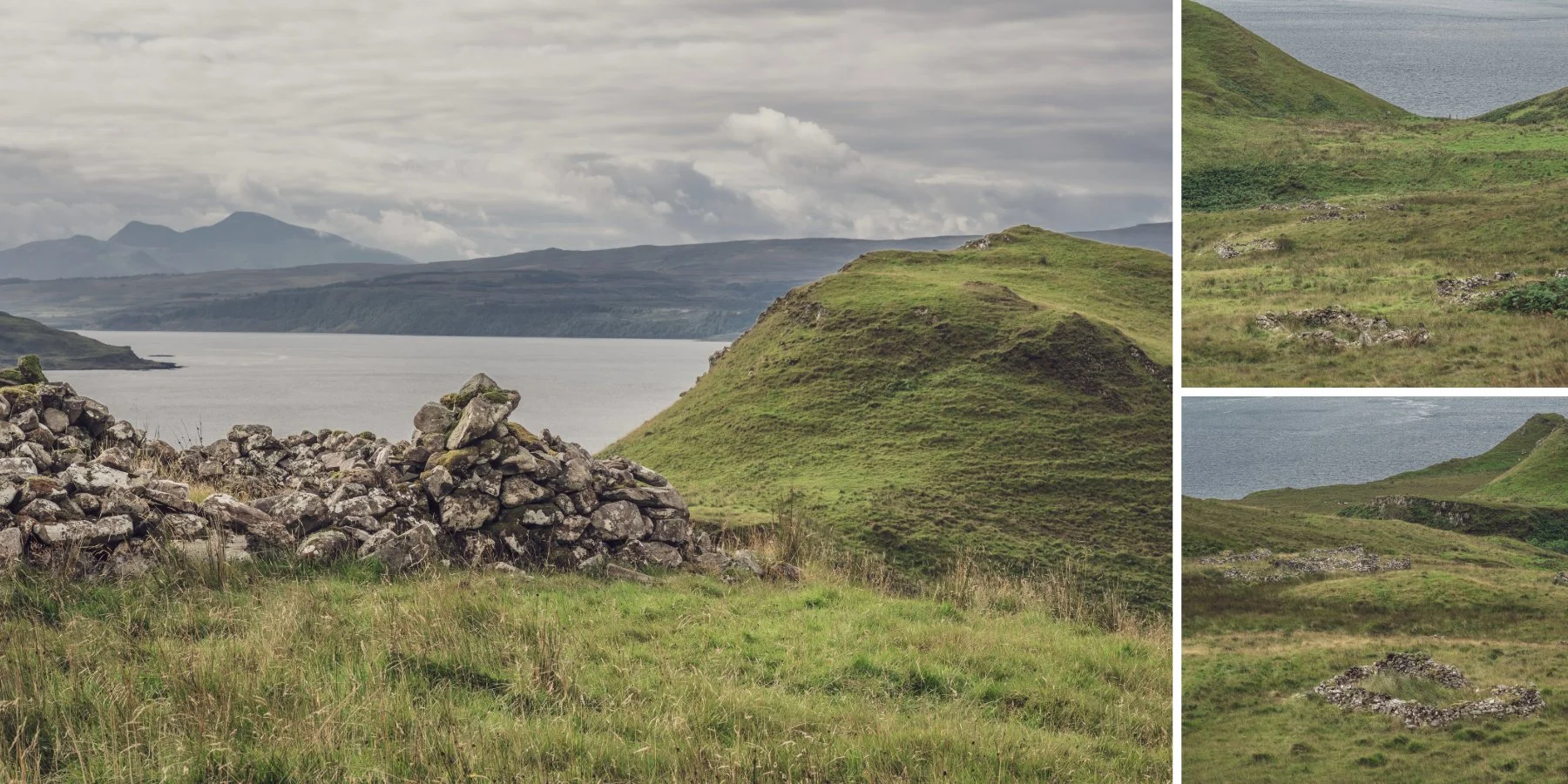 Ruins of croft houses by the sea in the Scottish Highlands | Bourblaige Cleared Settlement, Ardnamurchan, Scotland | Steven Marshall Photography