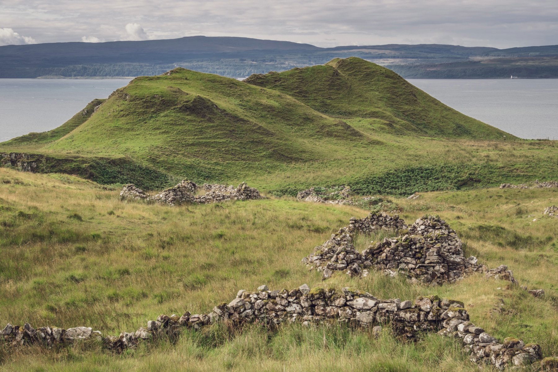 Ruins of croft houses by the sea in the Scottish Highlands | Bourblaige Cleared Settlement, Ardnamurchan, Scotland | Steven Marshall Photography