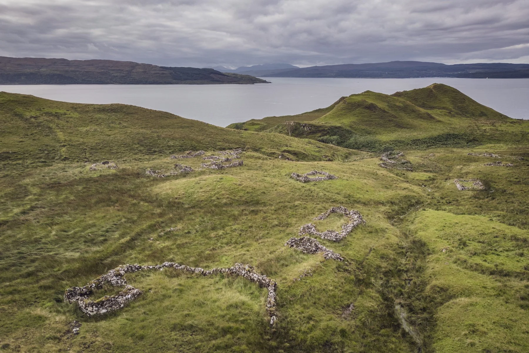 Ruins of croft houses by the sea in the Scottish Highlands | Bourblaige Cleared Settlement, Ardnamurchan, Scotland | Steven Marshall Photography