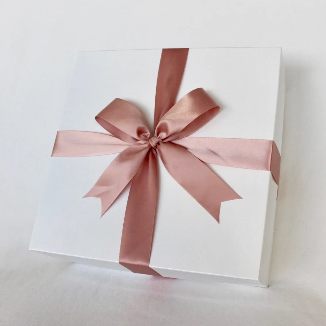 White gift box with bow