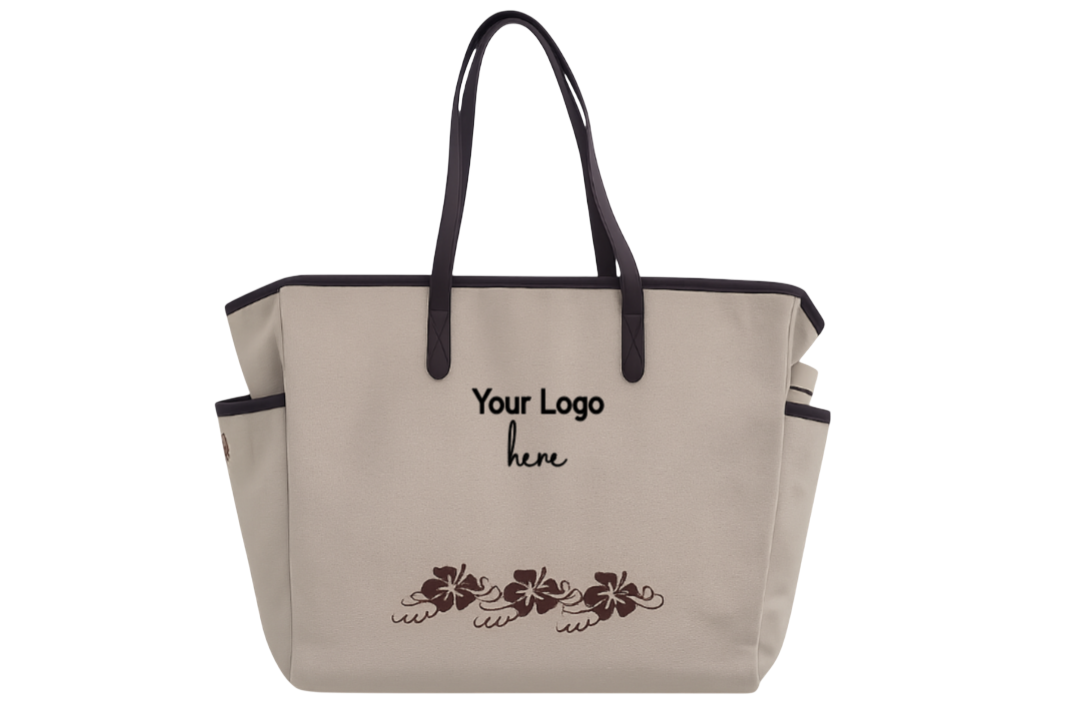 Brown personalized logo tote bag