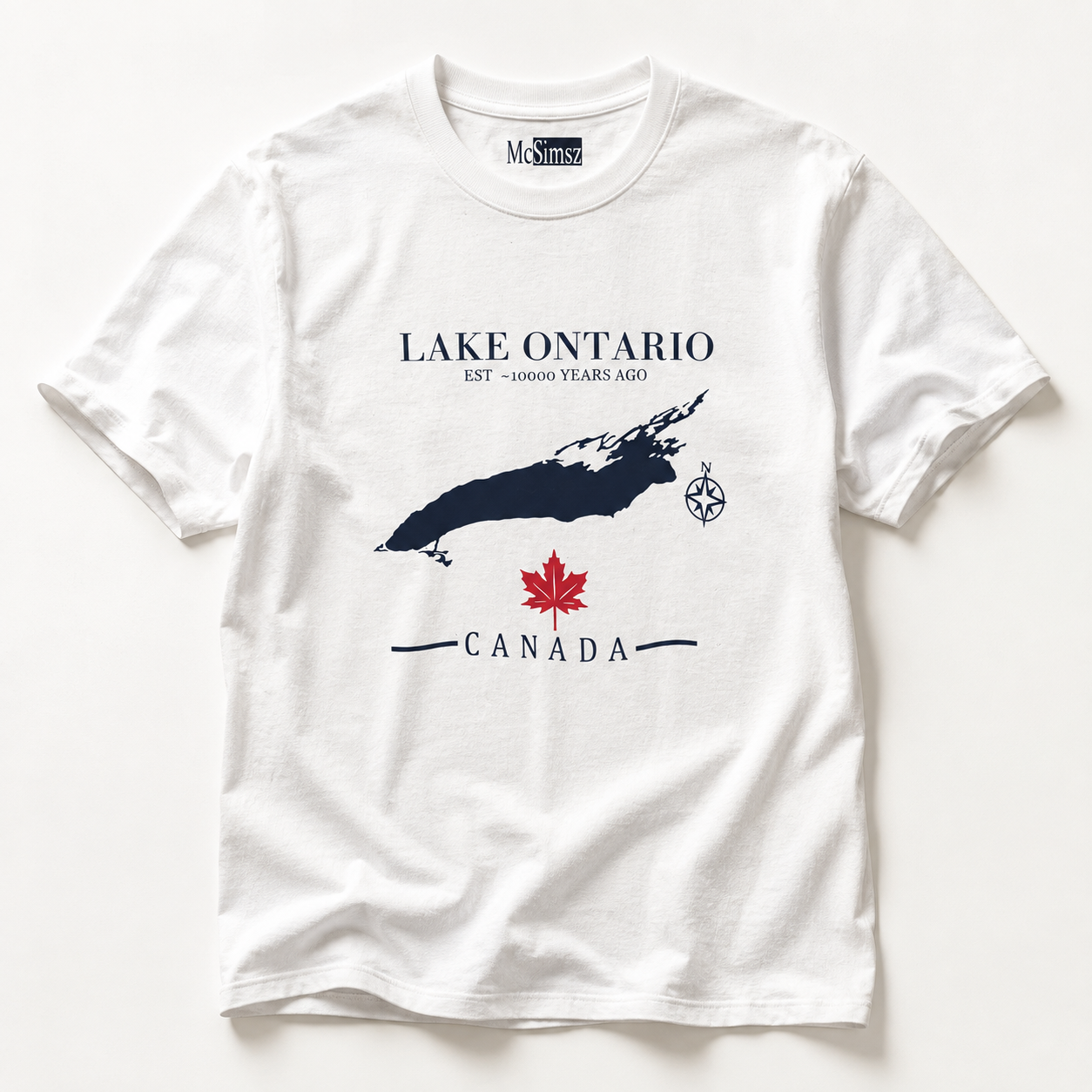 Lake Ontario Est. ~10000 Years Ago 100% Cotton T-Shirt | Canada | Mcsimsz