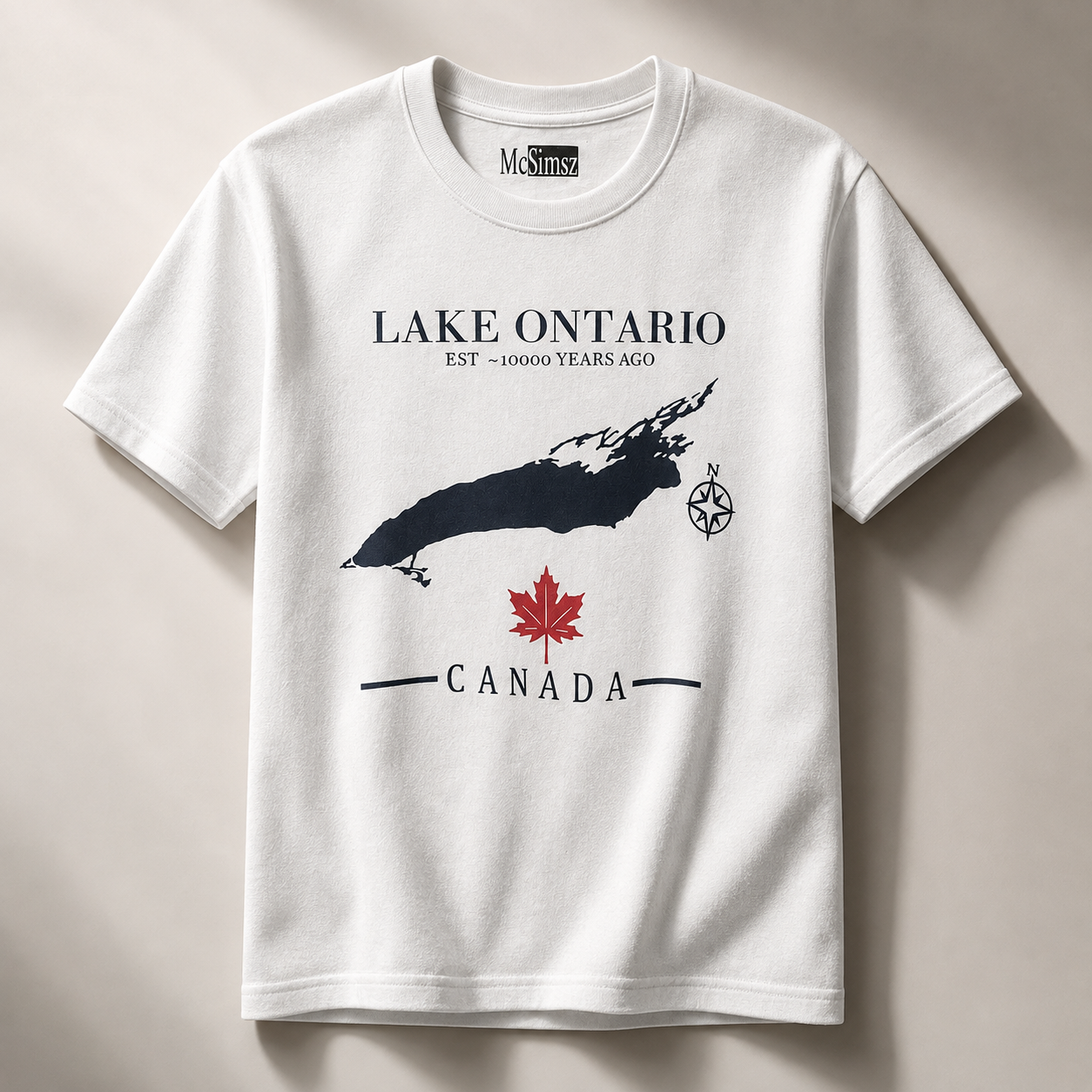 Lake Ontario Est. ~10000 Years Ago Canadian graphic T-shirt by McSimsz