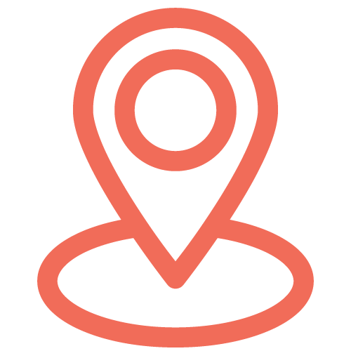 Location pin icon representing client location details and emergency contact requirements
