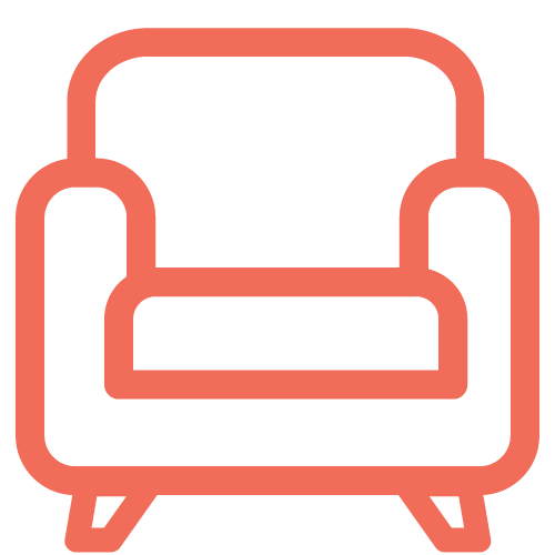 Armchair icon representing a comfortable and private space for telehealth therapy
