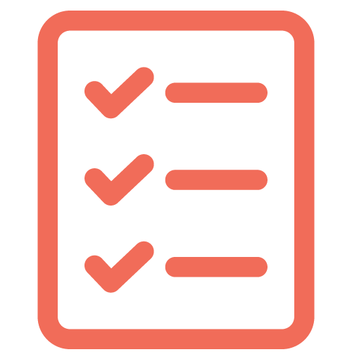 Checklist icon representing a preparation plan for privacy and caring responsibilities during appointments