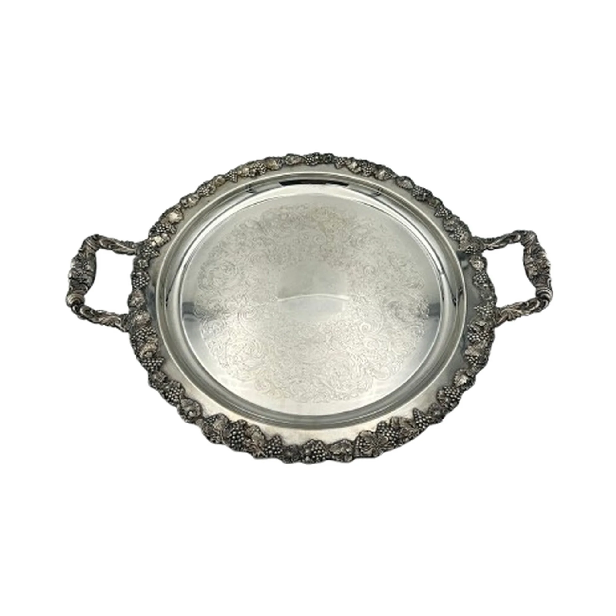 Silver - Tray - Round with Handle
