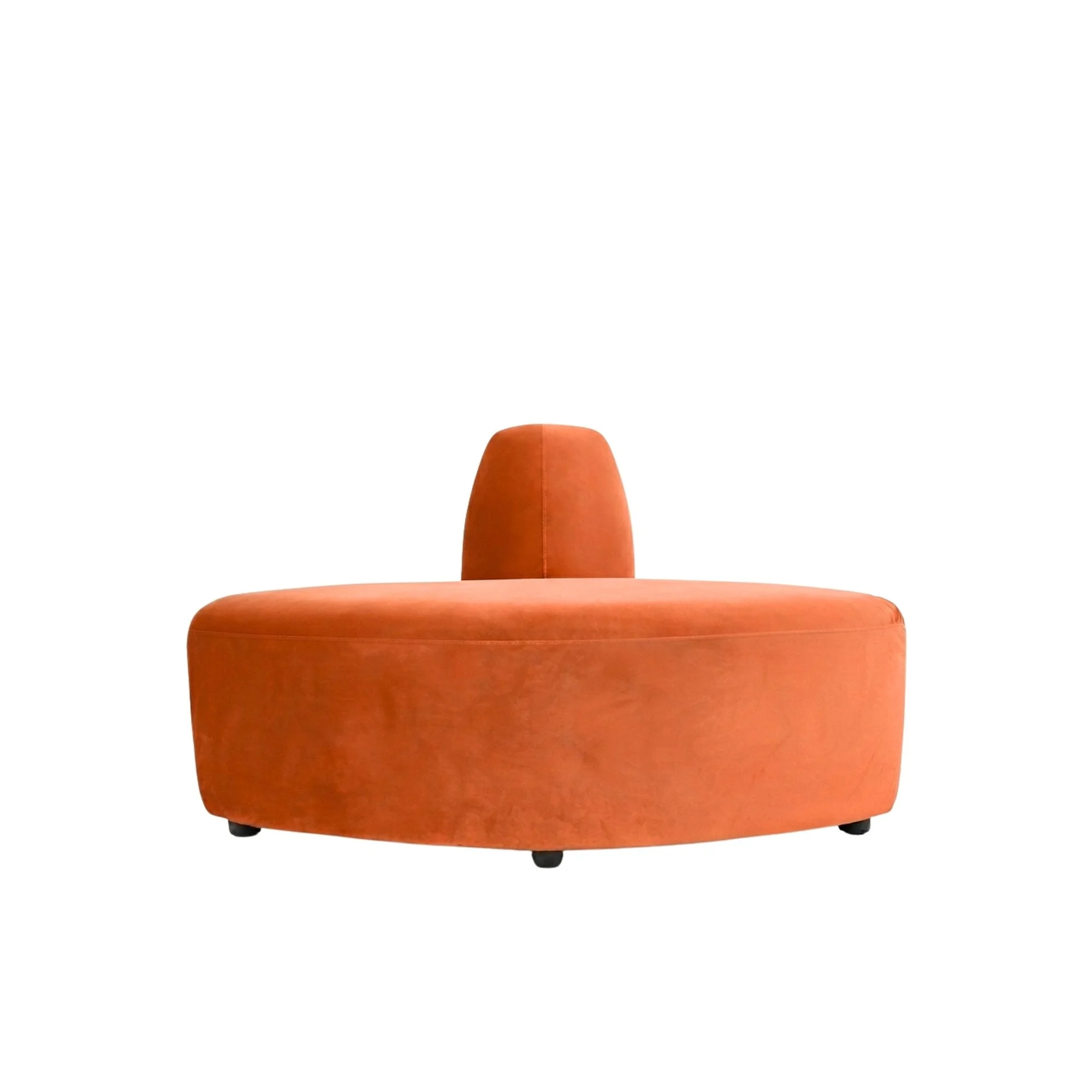 Chloe Lounge Semi-Circle End - Velvet Burnt Orange Cover