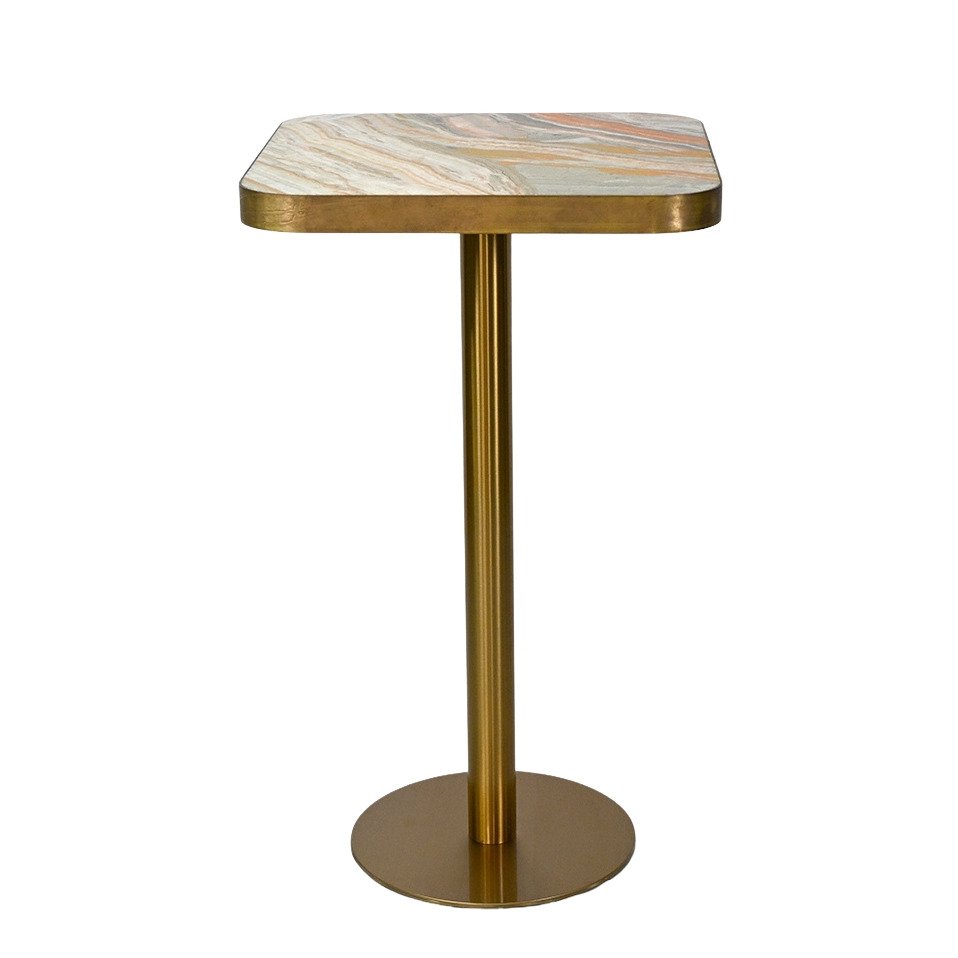 Etoile Coral Onyx Marble Top Bar/Cocktail Table