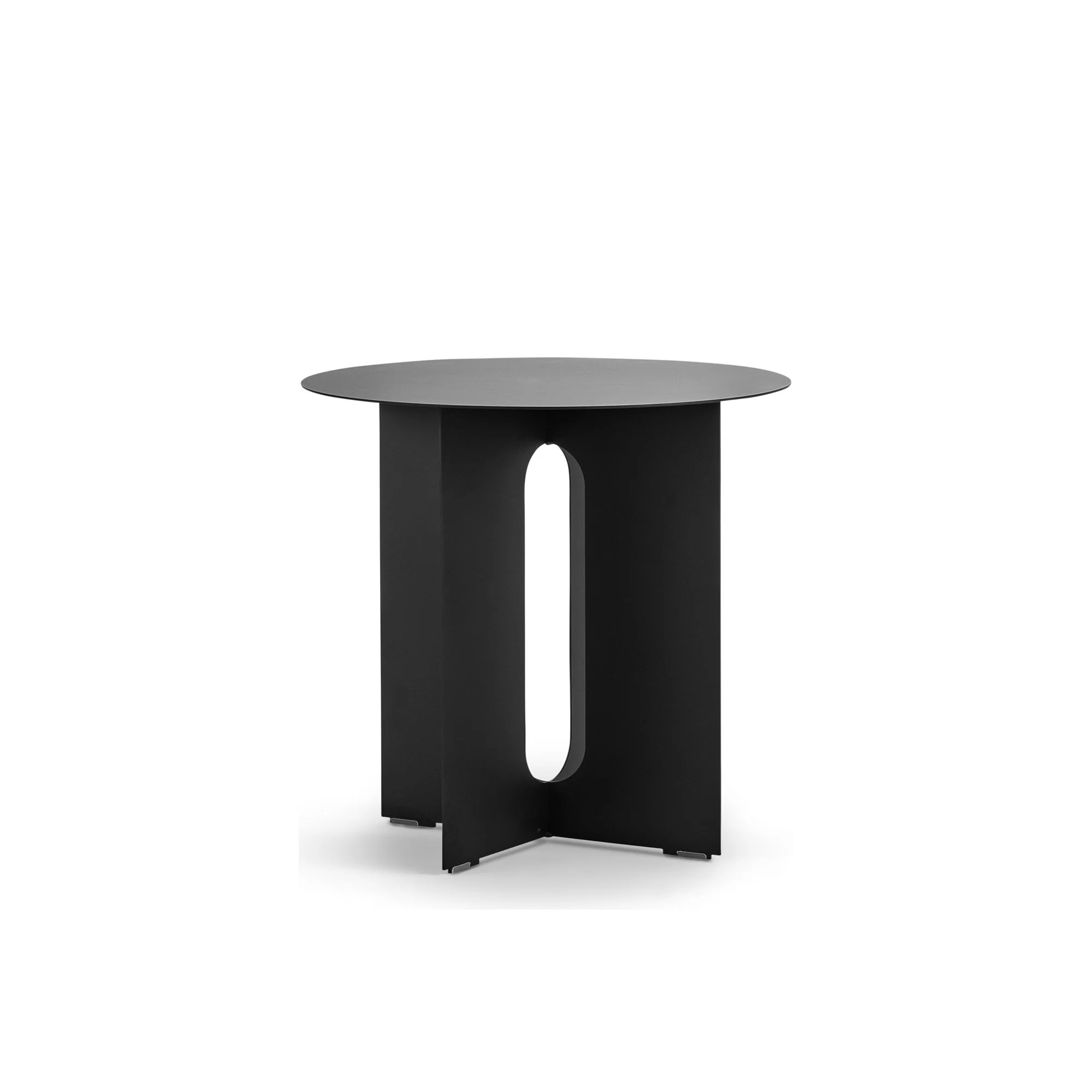 Matt Black Round Steel Side Table