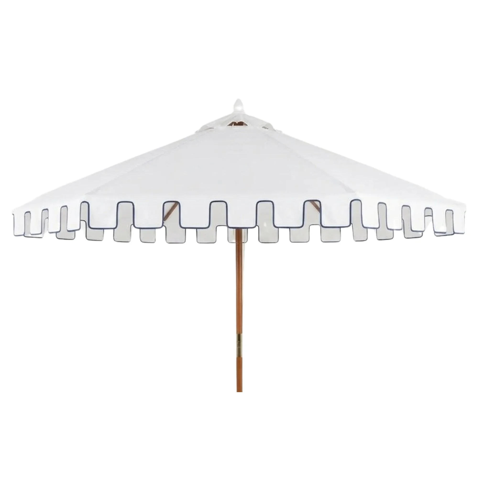Market Umbrella - White with Royal Blue Square Edge