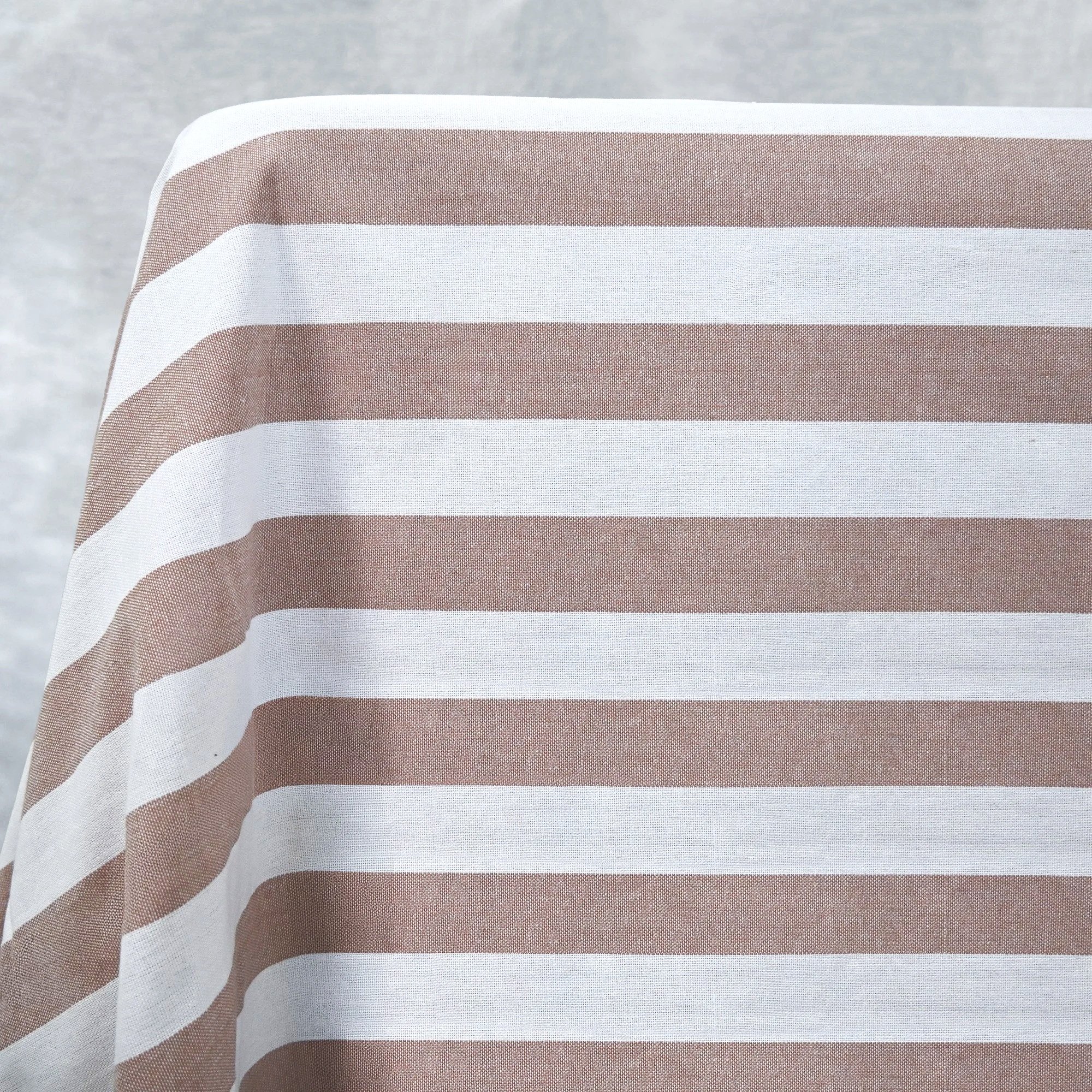 Latte and White Stripes Tablecloth